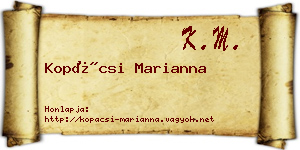 Kopácsi Marianna névjegykártya