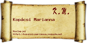 Kopácsi Marianna névjegykártya