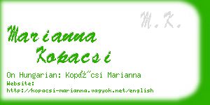 marianna kopacsi business card